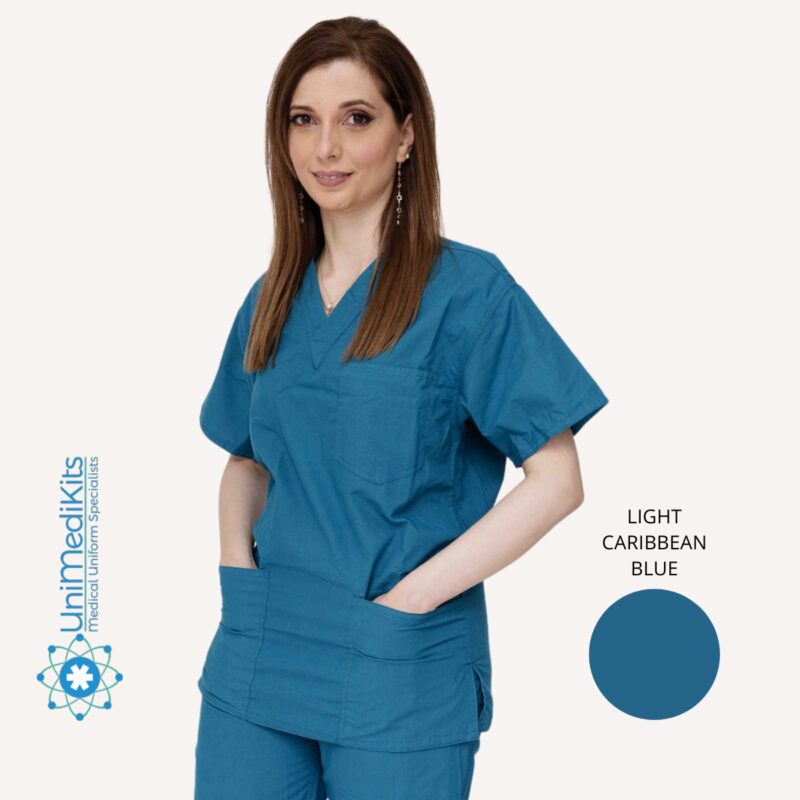 UniMediKits - Μπλούζα Ιατρική/Νοσηλευτική (Light Caribbean Blue)