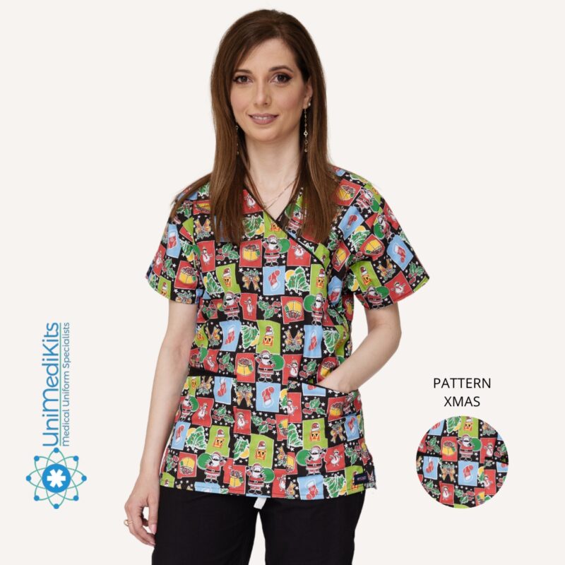 Unimedikits - Medical Blouse, Pattern: Snoopy | Ιατρική/Νοσηλευτική Μπλούζα με Εκτύπωση Christmas