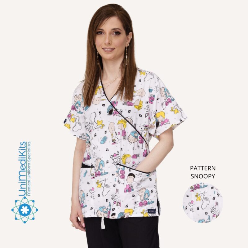 Unimedikits - Medical Blouse, Pattern: Snoopy | Ιατρική/Νοσηλευτική Μπλούζα με Snoopy